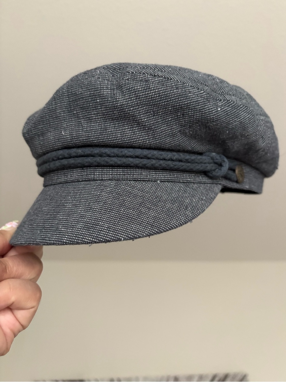 Brixton Black/Gray Textile Fisherman's Cap with Braided Band